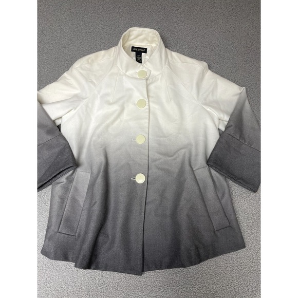 Lane Bryant Jackets & Blazers - Lane Bryant gray white ombre button up‎ jacket size 14/16